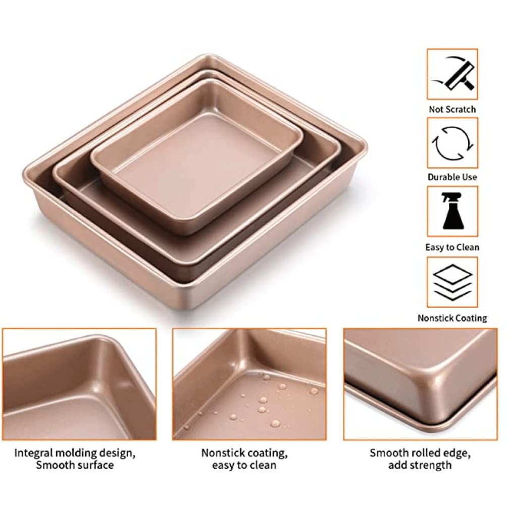 Feuille de Biscuits Rectangulaire Jelly Roll Deep Baking Pan Acier au Carbone antiadhésif Gâteau Ustensiles de Cuisson (28x23x4.5cm)