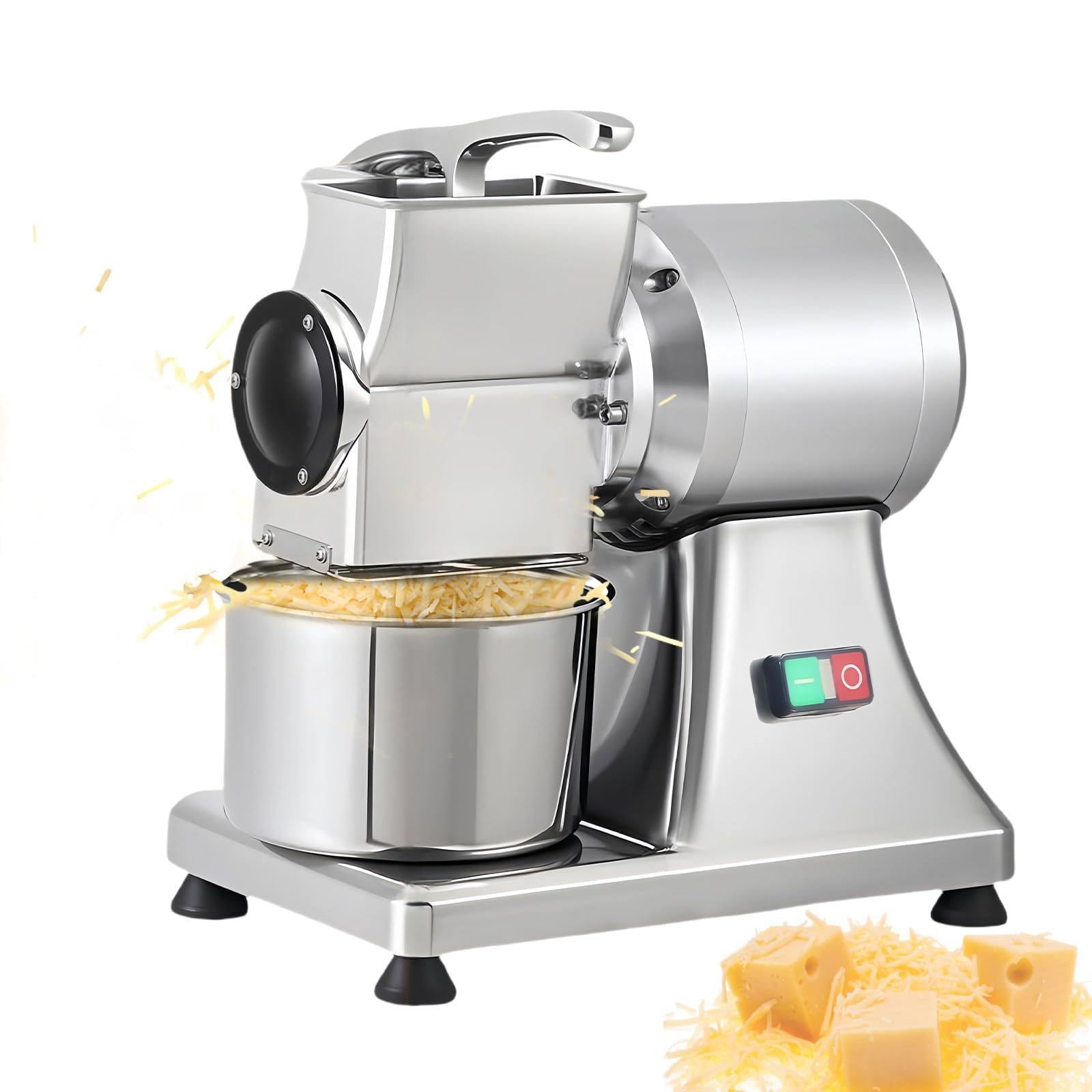 Grattugia elettrica per formaggio 550W, grattugia elettrica professionale per formaggio, grattugia per formaggio, grattugia per insalata con secchio in acciaio inox, per formaggi, frutta e verdura