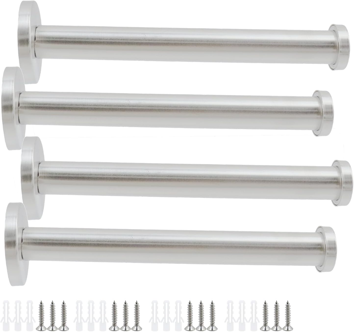 Wall Hooks Heavy Duty Coat Hooks Stainless Steel Clothes Hanger for Hanging Bathroom Towels Handbag Silver 6-inch Length with 16mm Shank Dia - Pack of 4