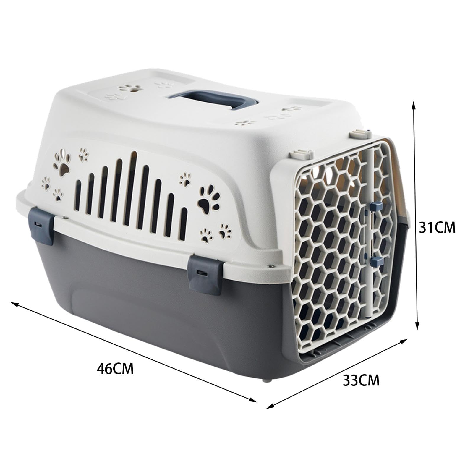 Transportín para Mascotas, Caseta de Viaje para Perros, Caja de Transporte Transpirable, Caseta Portátil Rígida para Mascotas para Tiendas de Mascotas, Beige