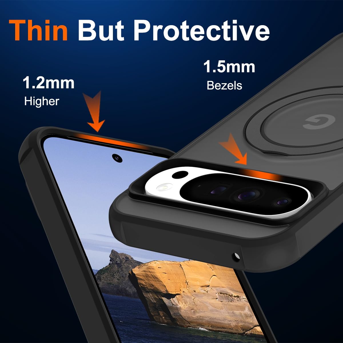 CHAOFEnG Custodia magnetica compatibile con Google Pixel 11 e Pixel 11 Pro con supporto [test di caduta di grado militare] [compatibile con magnete] Anello traslucido sottile posteriore rigido bordo