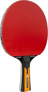 JOOLA Carbon Control ITTF Approved Ping Pong Paddle - Pro Table Tennis Racket with Carbon Blade, Max Spin & Ergonomic Grip - Red