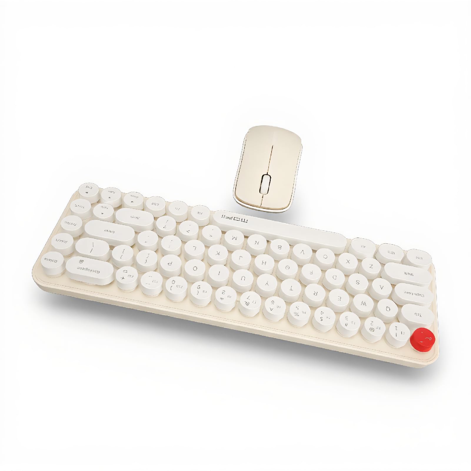 Wireless Keyboard Mouse Combo, 2.4G 68 Retro Silent Keys Keyboard Mouse Set Energy Saving Low Consumption Mini Portable Office Keyboard Mouse Combo(Beige)-image-38