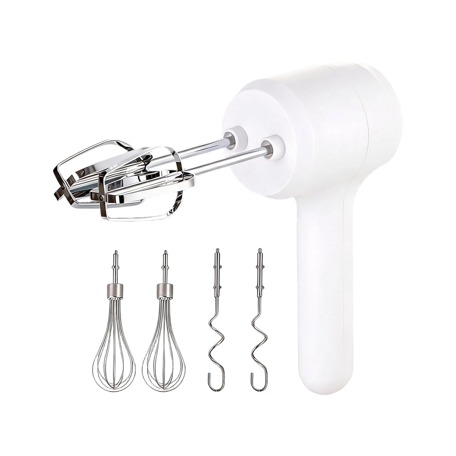 carotoe Kitchen Hand Mixer Cordless with 6 Mixing Heads, 3 Speed Electric Whisk for Cream, Batter, and Baking Prep Use Mixer