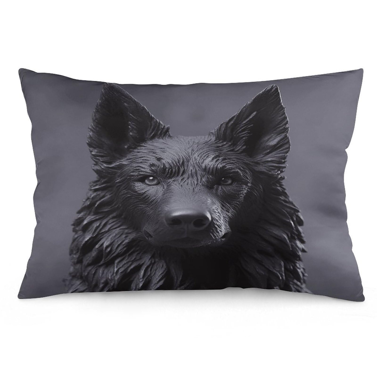 Black German Shepherd Throw Pillow Cover Soft Pillow Case Decorative Lumbar Pillow Cover Cozy Throw Pillowcase Polyester Rectangular Cushion Case Decor for Couch Sofa Bed