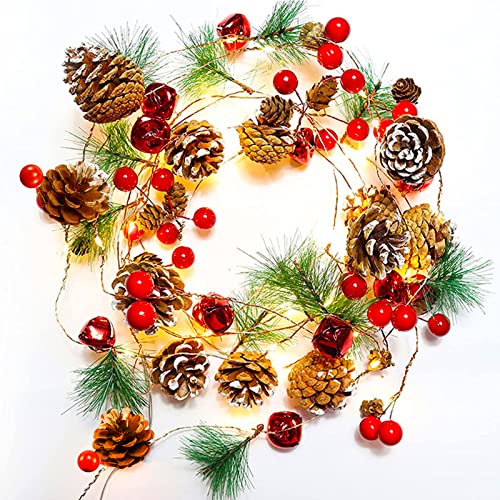 2 Guirlandes De Noël 2M Avec Baies Rouges Et Feuilles Vertes - Décoration Cheminée, Porte, Mur - PVC Haute Qualité