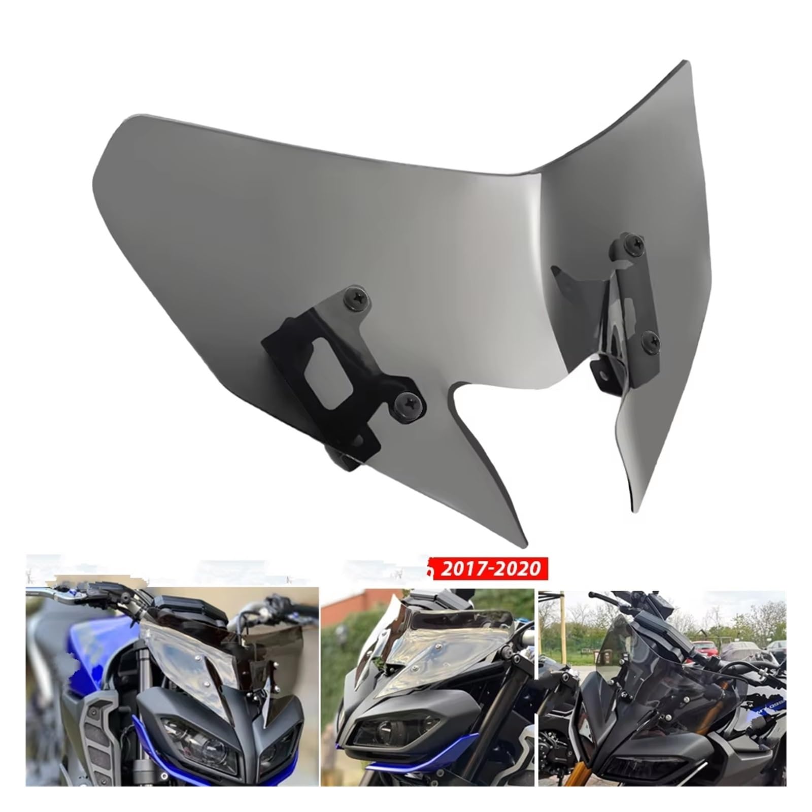 para MT09 MT-09/SP para FZ09 FZ-09 2017-2020 Parabrisas con Deflectores De Viento Pantalla Protectora para Motocicleta Parabrisas Pantalla para Moto