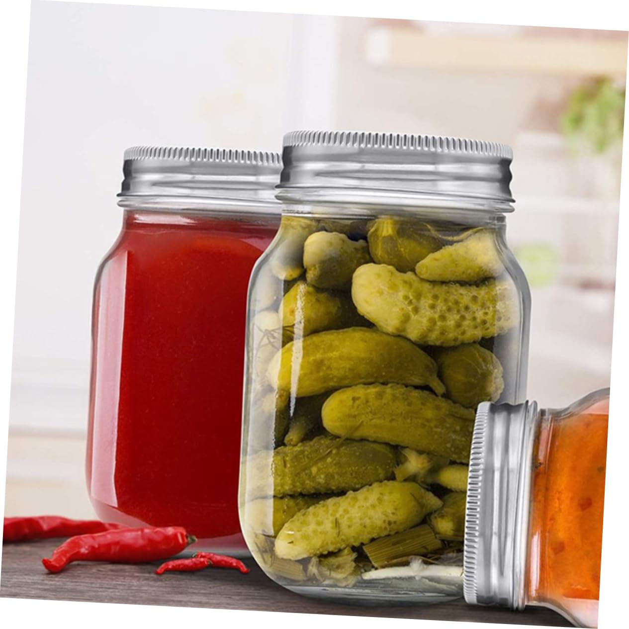 MAGICLULU Contenitori Ermetici per Alimenti in Vetro 6 Pezzi da 500ml con Coperchio Riutilizzabili e Versatili per Casa e Ristorante Barattoli Bocca Larga