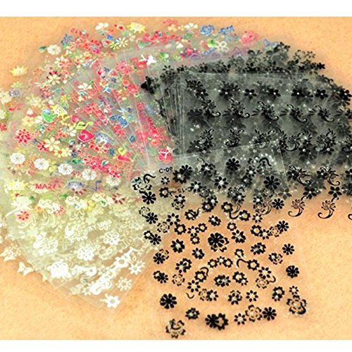 Vococal® Set di 50 fogli 3D Design Nail Art