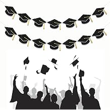 Mini Graduation Cap Banner Decorations -2pcs Graduation Graduation Hat for Class of 2026 Graduation Party Supplies,2.5M/8.2FT