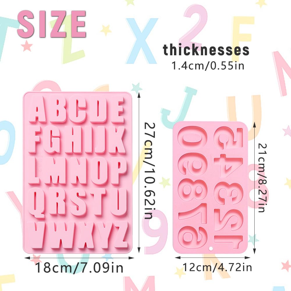 Stampo Silicone Lettere E Numeri - 2 Pezzi Per Torte, Cioccolato, Fondente, Senza BPA - Foto 12