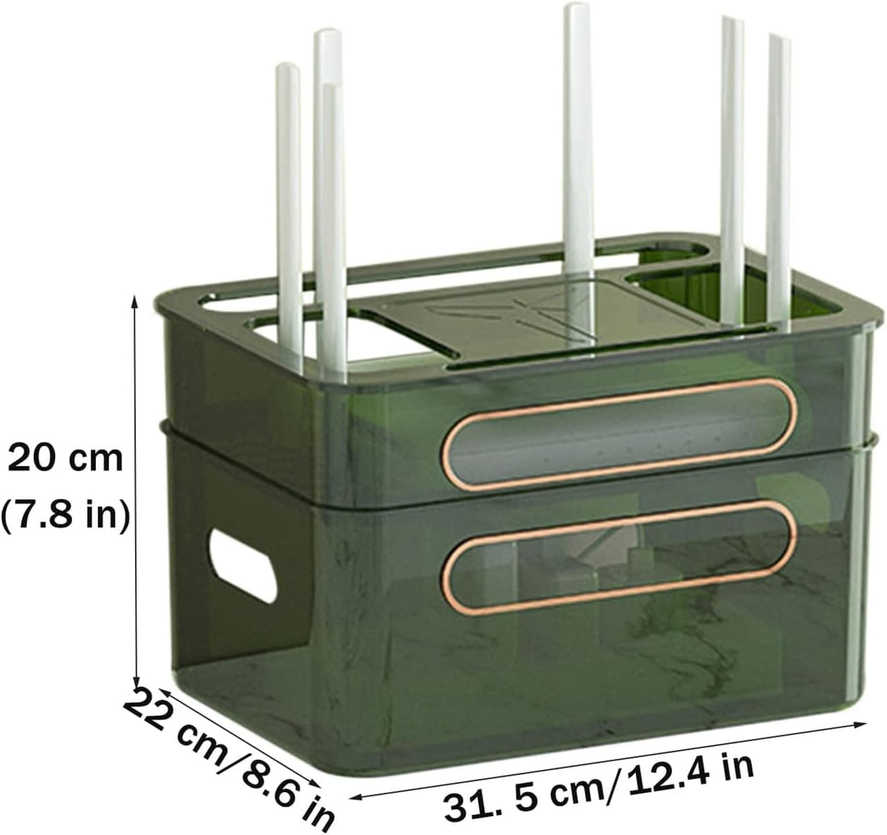 Wielowarstwowe pudełko do przechowywania kabli, organizer do routera WiFi, na przewody, dekodery telewizyjne i elektronikę, 31,5 x 22 x 20 cm, uporządkuj swoją przestrzeń!