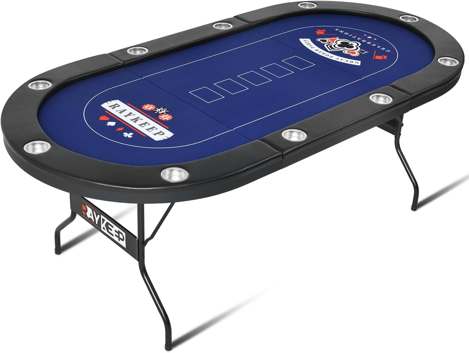 VEVOR Foldable Poker Table for 10 Player, Blackjack Texas