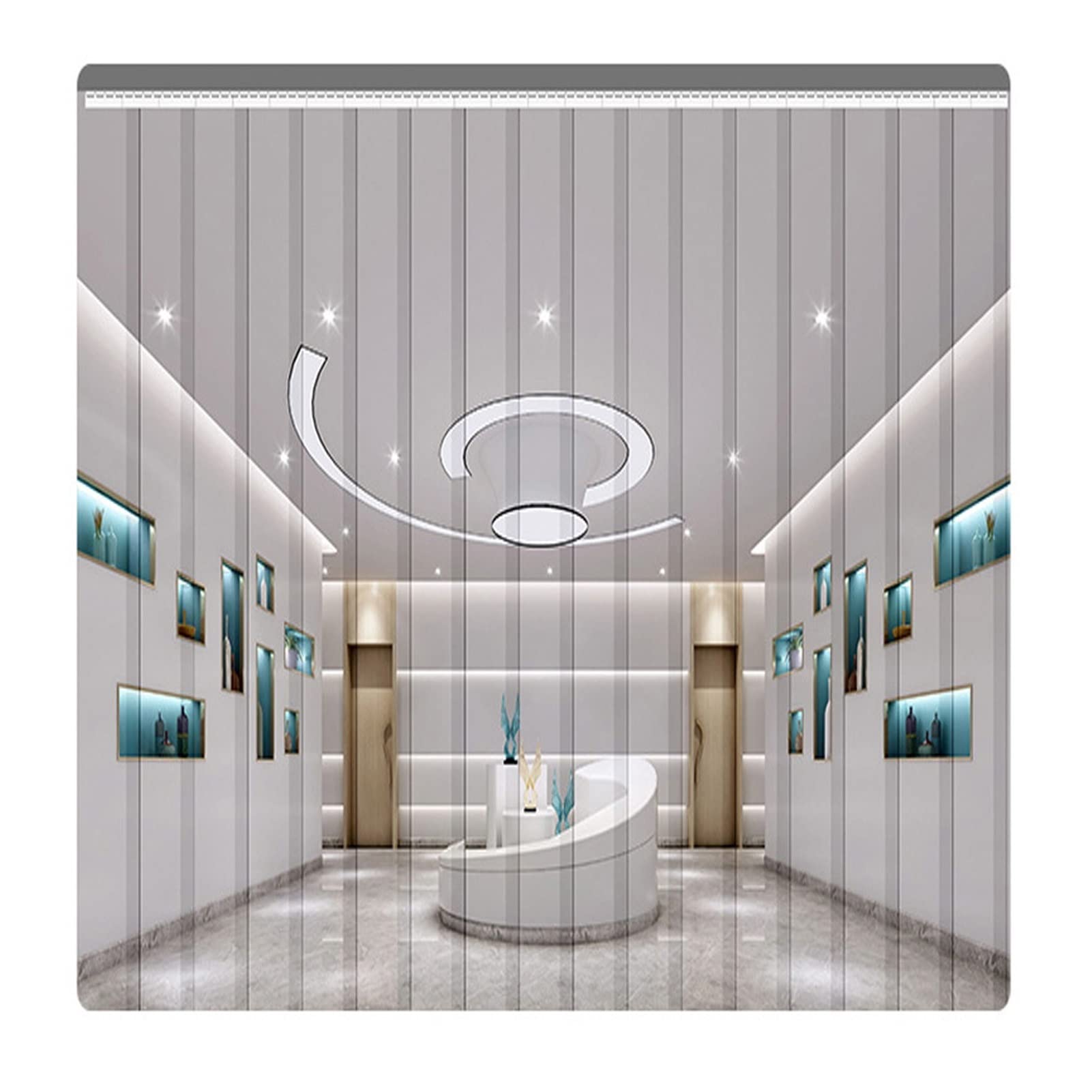 Tenda per Porta a Strisce in PVC Tenda a Strisce in Plastica Kit Tenda per Porta della Cella Frigorifera per Congelatori a Pavimento, Magazzino, Fabbrica (Size : 105x210cm/41.34x82.68in)