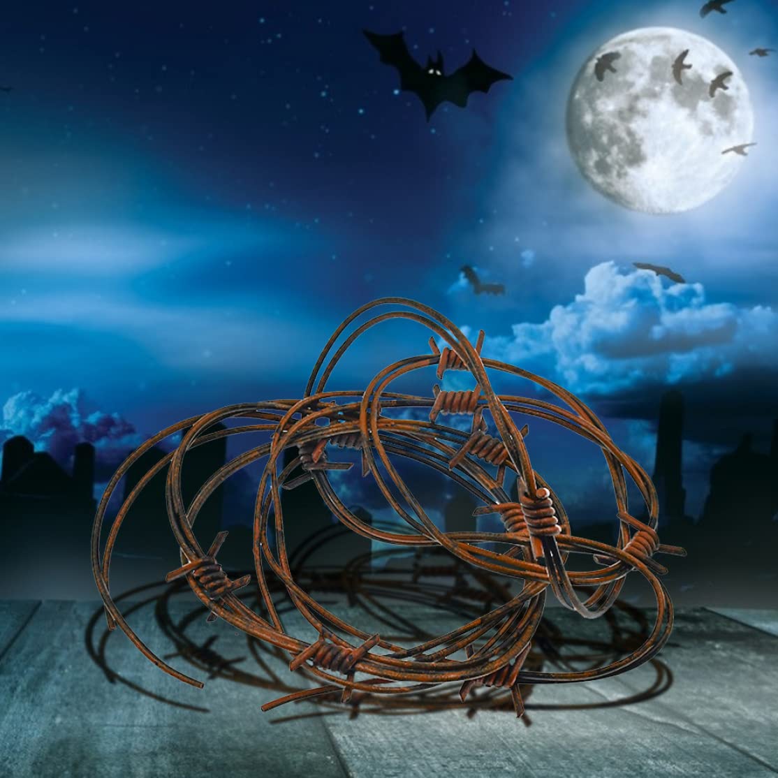 Gadpiparty 2 Stks 8 Voet Zilver Prikkeldraad Garland Nep Verroest Prikkeldraad Decoratie Voor Ambachten Outdoor Hek Critter Afschrikmiddel Trick Speelgoed Halloween Western Party Decor