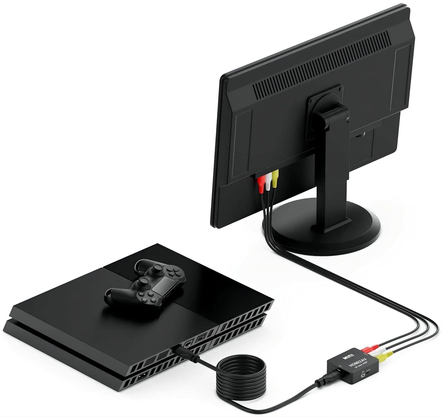 Adapter HDMI na RCA, HDMI na AV CVBS kompozytowy konwerter audio wideo do nowego PS4 Xbox Android TV Box laptopa Chromecast DVD kamera do starego monitora telewizyjnego