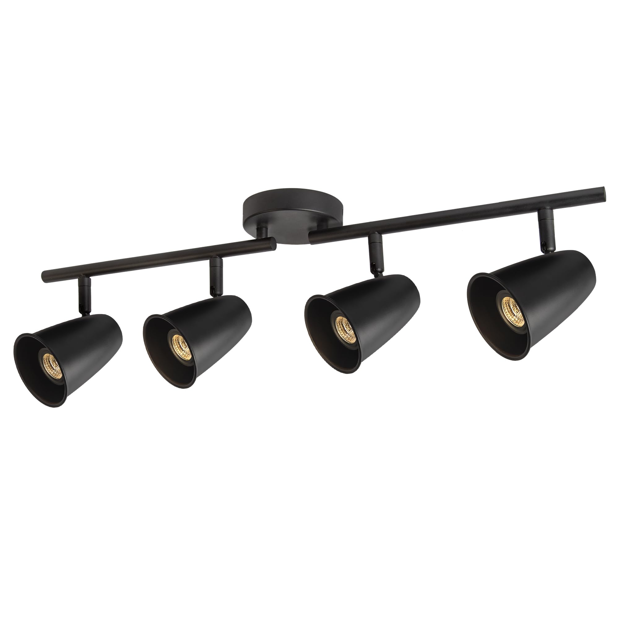 Aisilan LED 4-Light Track Lighting Fixtures Ceiling, Matte Black GU10 Track Light Bar with Rotating Heads, 3000K 28W Warm White, Modern Indoor Spotlight for Kitchen Living Room Artwork