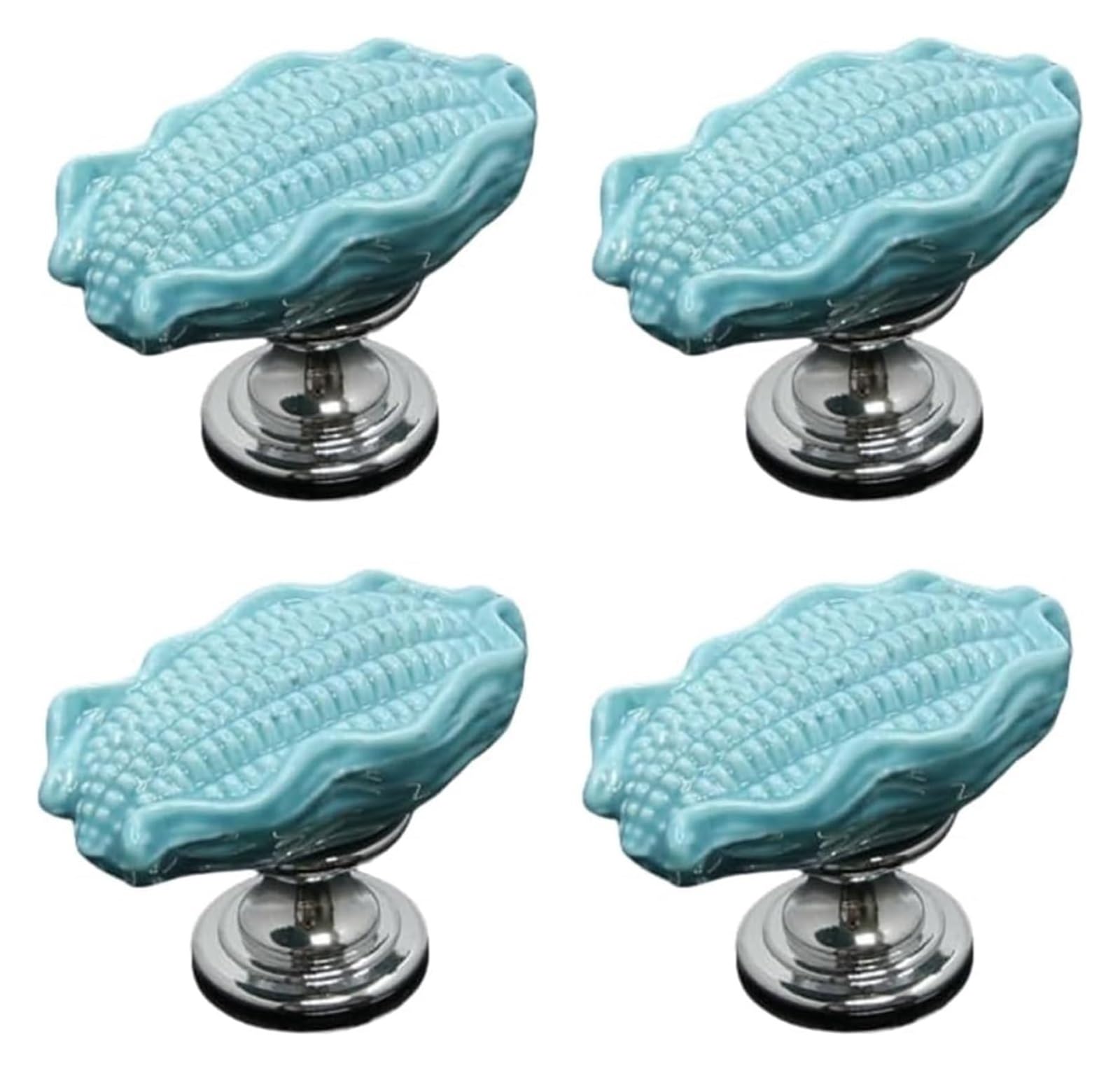 ENmrfvkz Ceramic Cupboard Drawer Handle Knobs, Ceramic Zinc Alloy Drawer Knobs Multicolor 49x36x31mm 4 Pcs(Blu)