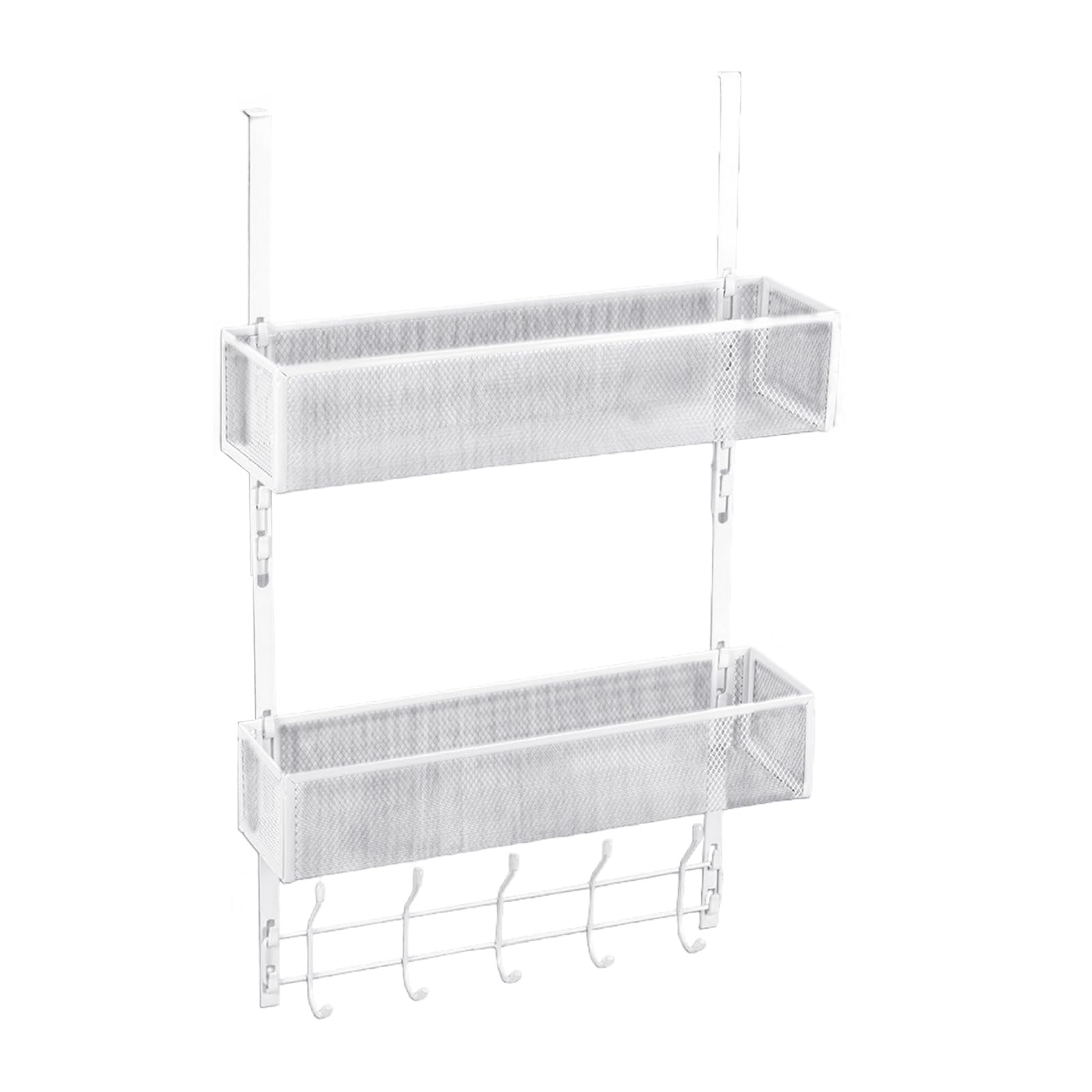 Tsophreniq Portable Hanging Storage Organizers Basket Sturdy Metal Door Hanging Accessory for Home Decoration and Use Door Shelf
