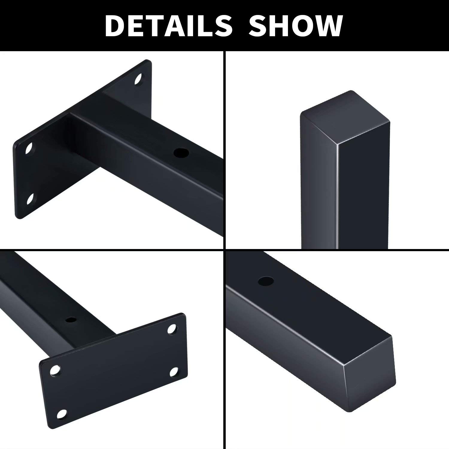 Buy Starunder Heavy Duty Shelf Brackets 8 inch Black, Steel Floating