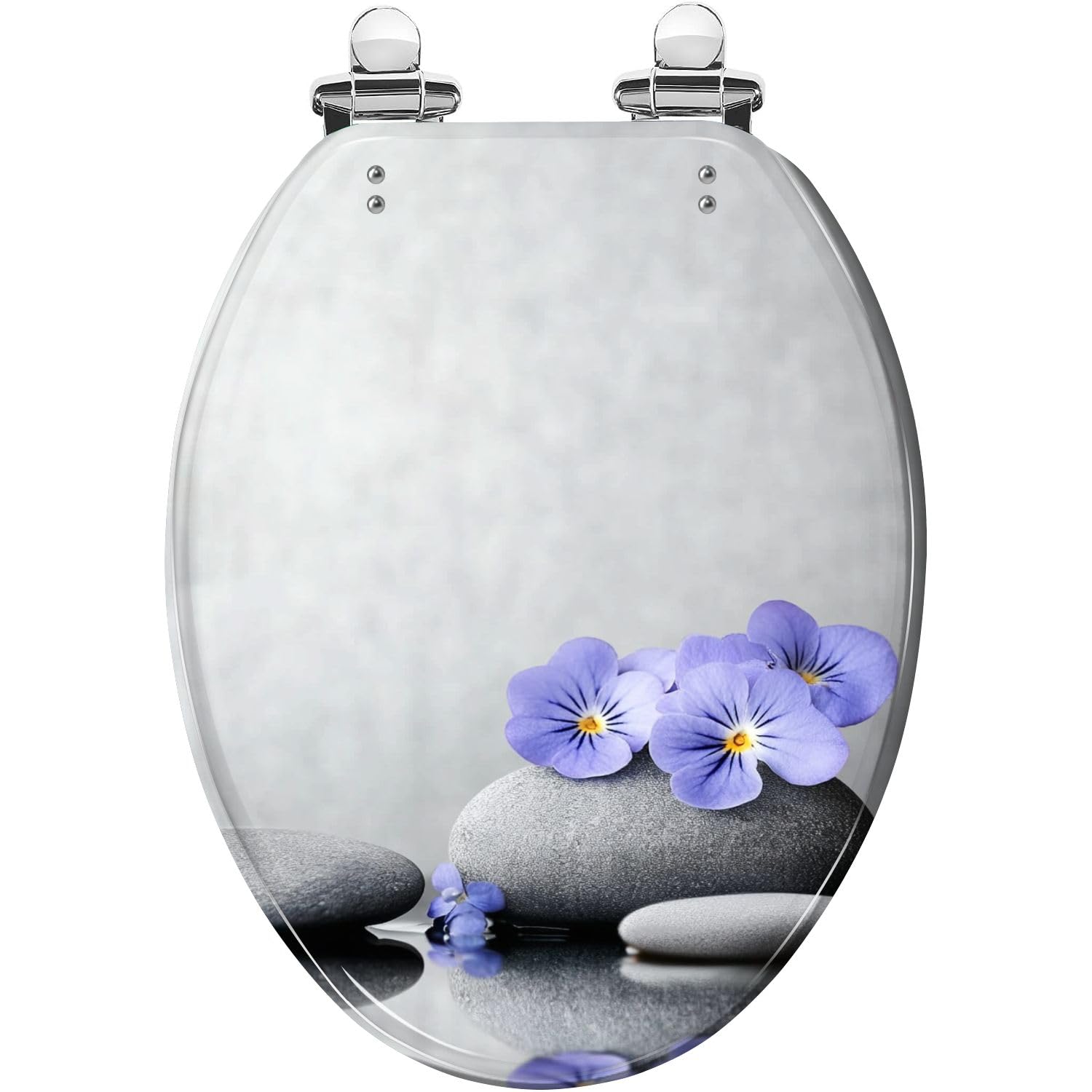 Tazyyzuu Multi6 Luxury Green Gold Marble Elongated Toilet Seat 3D Resin Slow Close Lid Quick-Release Hinges Easy Clean(,18.5X14.5)