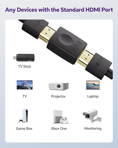 Miniatura 3 de VCE Acoplador HDMI HDMI Hembra a Hembra Conector Adaptador de Extensión 3D 4K Compatible con PCs y Xbox One, TVs Montados en Pared y TV Sticks