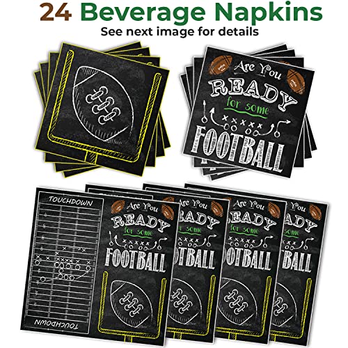 Football Party Supplies Kit Serve 24, Includes: Big Game Football Plates, Football themed Napkins, Football Inspired Cups for Football Party, Tailgate Party, Football Party Decorations. Total 72 PCS - Thumbnail 4