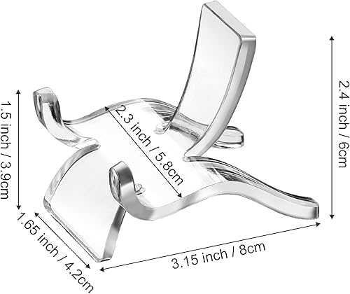 Miniatura 9 de Jetec 20 soportes de exhibición de acrílico, soporte de roca transparente, caballete de pedestal, pequeños coleccionables soportes de exhibición