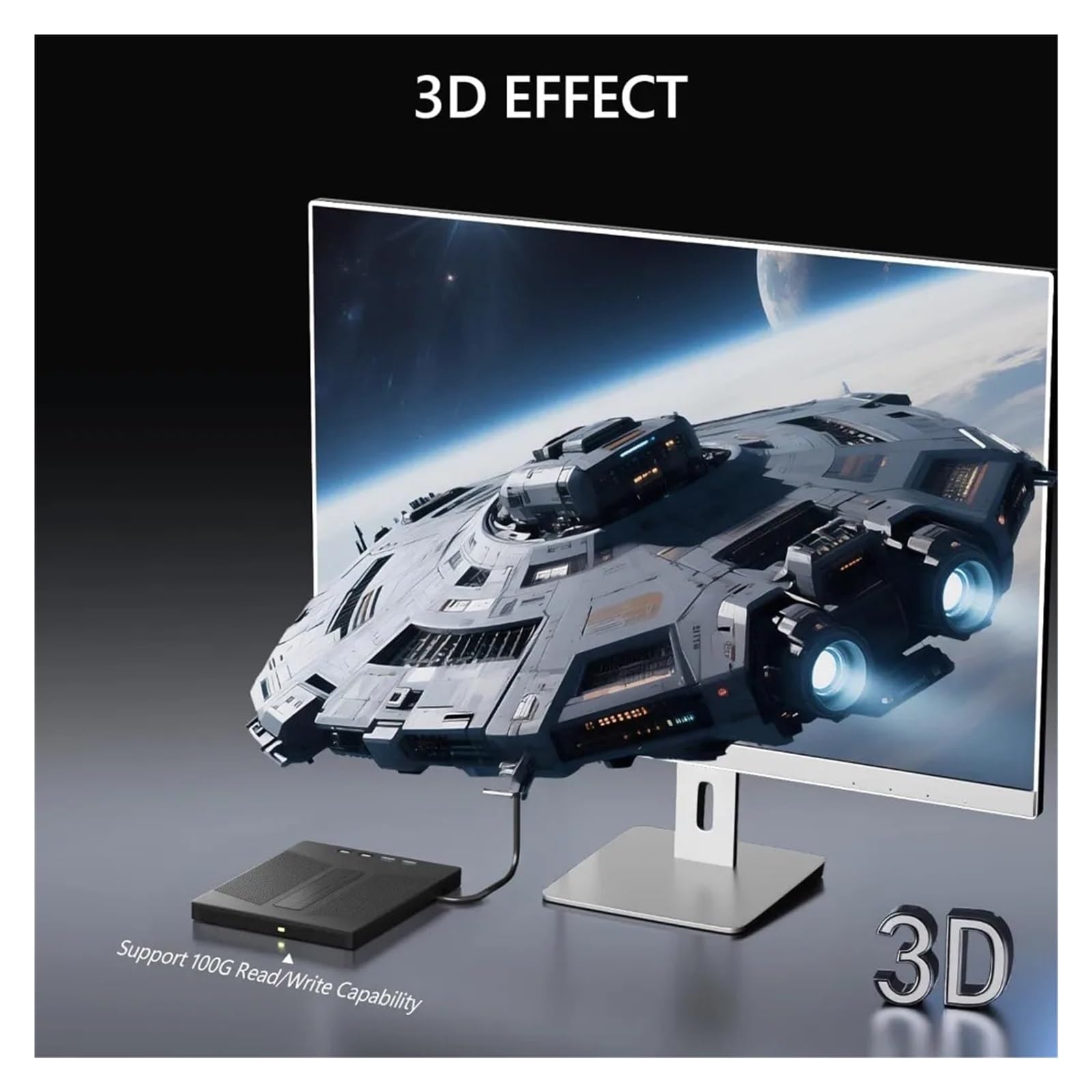Zewnętrzny Napęd Blu-ray 7 W 1, Obsługa Dysków 100 GB, Nagrywarka Blu-ray/DVD USB 3.0, Odczyt I Zapis Płyt CD/DVD Wyczyść Proces Odtwarzania