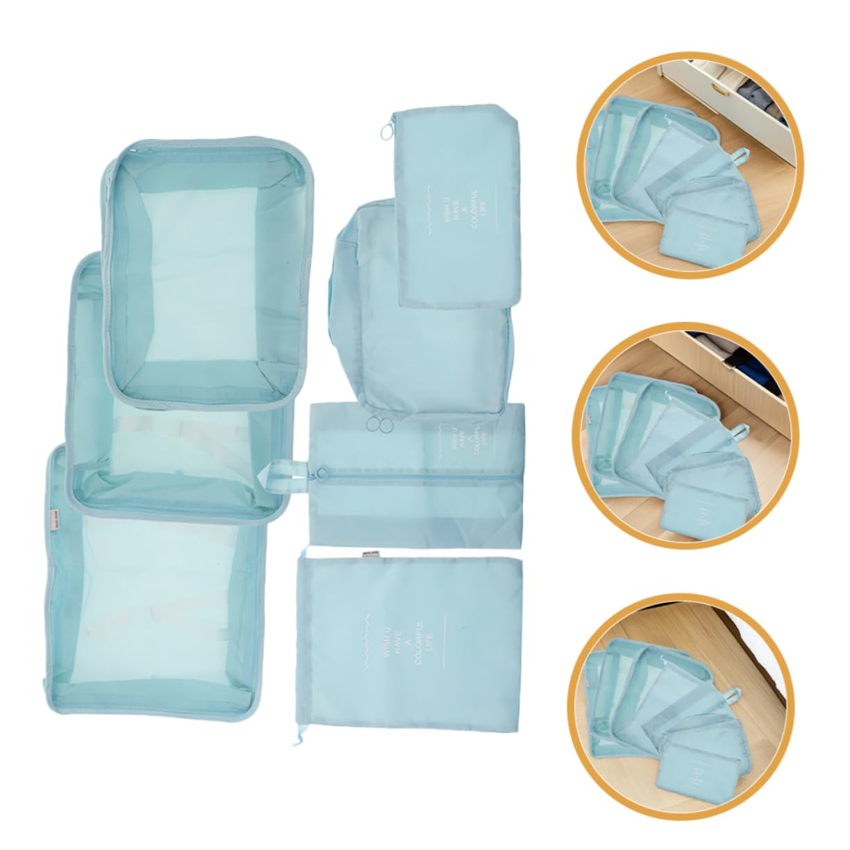 iplusmile 14pezzi Organizer per Valigia da Viaggio Cubi di Compressione per Imballaggio Borsa per Biancheria e Vestiti Organizzatore per Bagagli Tracolla Flessibile