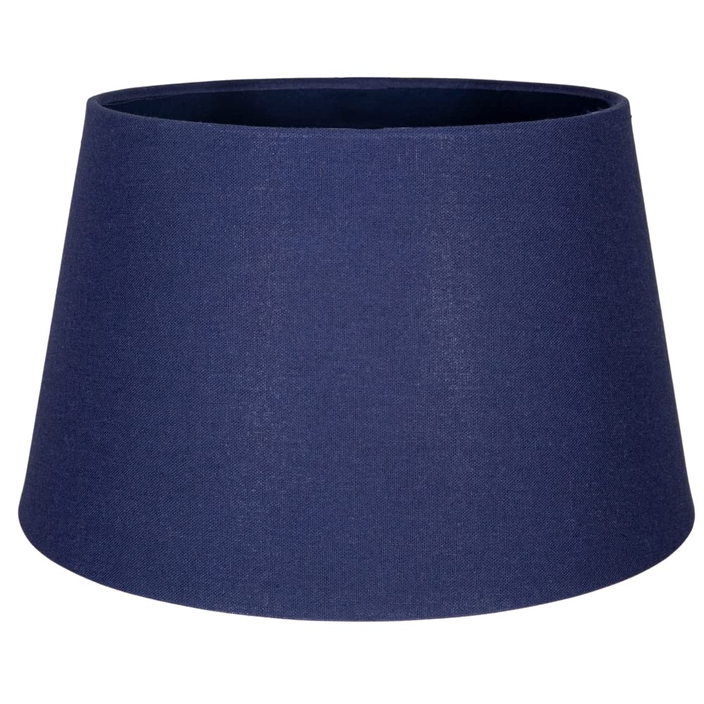 Happy Homewares Traditional 30Cm Midnight Blue Linen Fabric Drum Table/pendant Shade 60W Maximum from B&Q