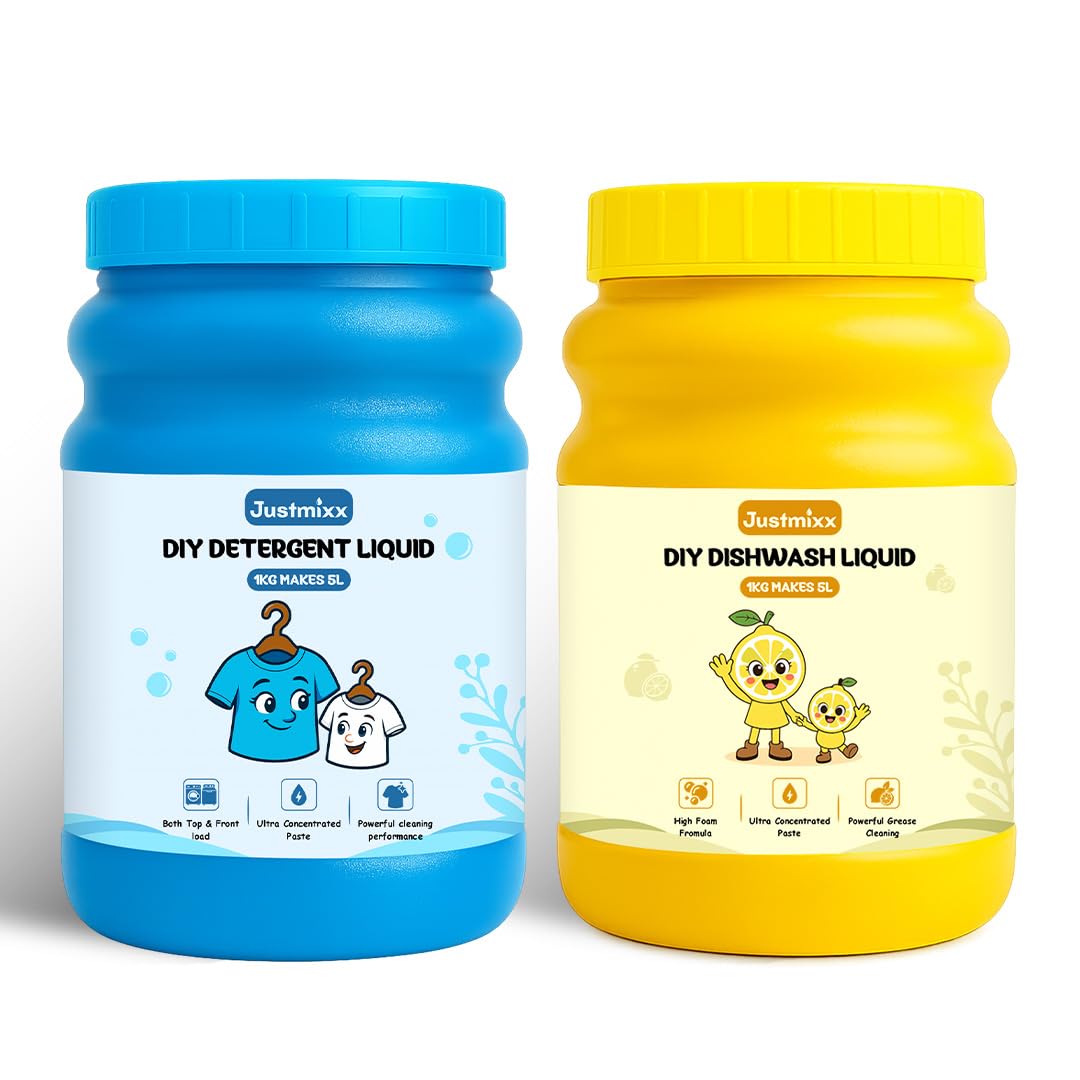 Home Care Combo | DIY Detergent Liquid + DIY Dishwash Liquid | 1KG Each Makes 5L | Ultra Concentrated Cleaning Pack-image-40