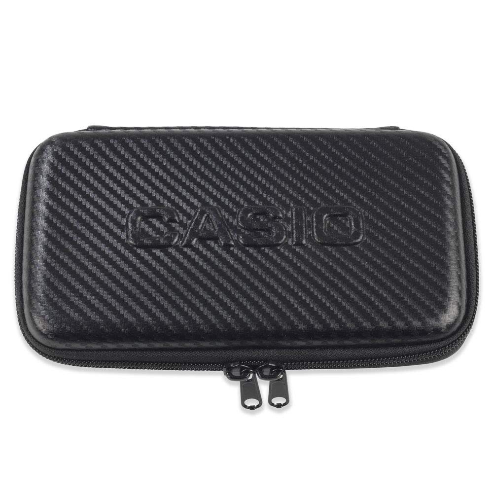 Casio Graph-Case, Schutztasche für Grafikrechner, schwarz, Carbon Design, mit Innentasche für Zubehör, 12.5 x 22 x 3.8 cm