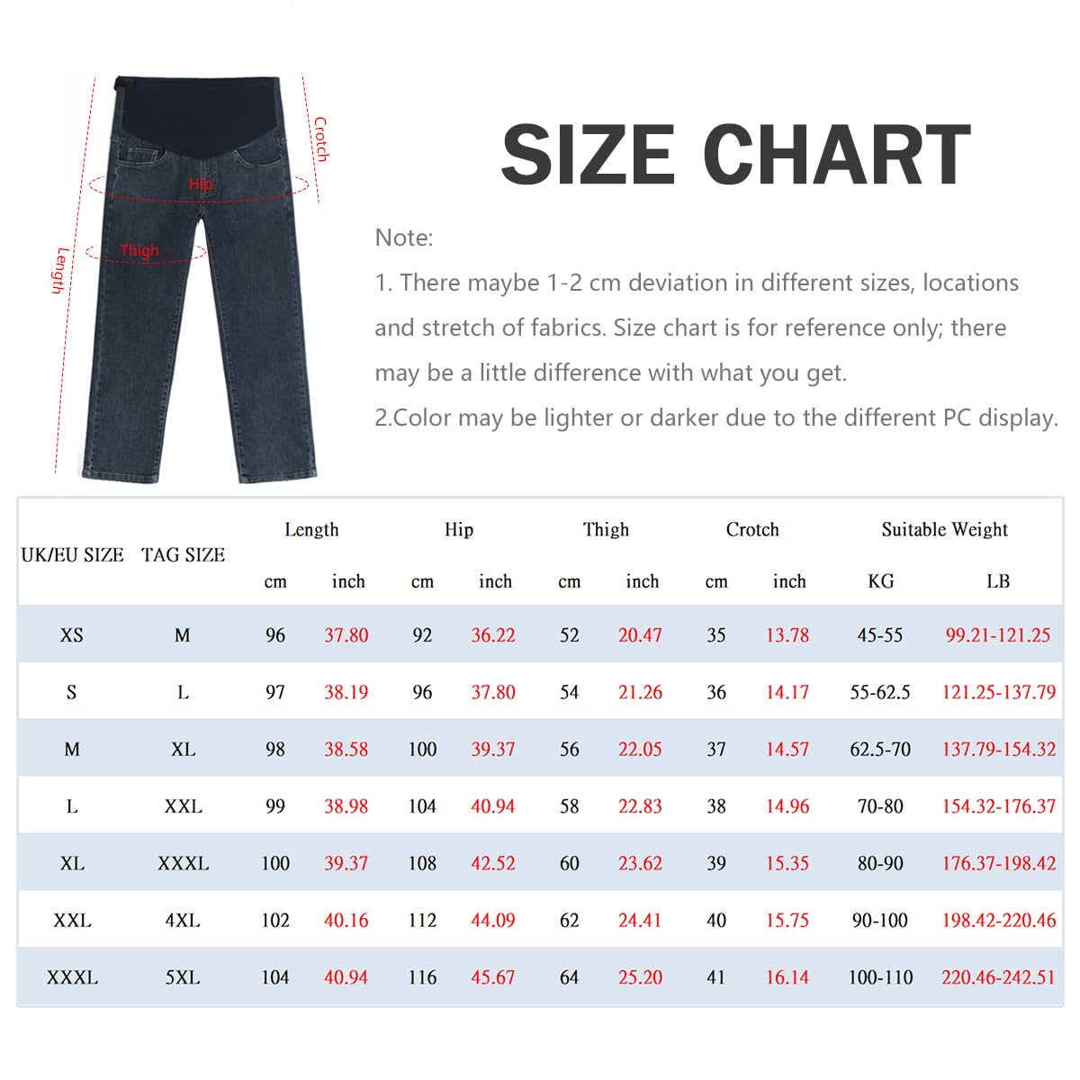 Jeans de Grossesse Femme Jambe Droite Coupe décontractée Jeans de Maternité Pantalon de Grossesse en Denim à Jambes Larges Pantalon Jean avec Poches pour Femmes Enceintes