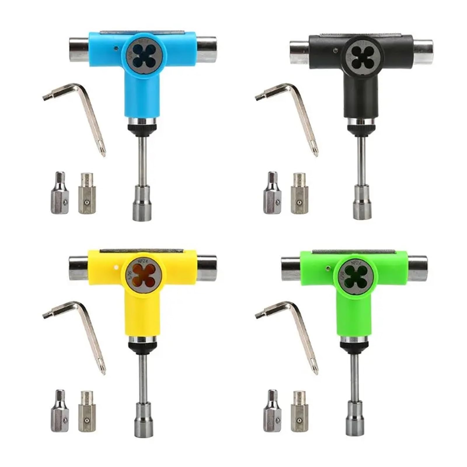 Kit De Tornillería Para Monopatín Herramienta for monopatín, patín de ruedas, ajuste de patinete, tabla larga, herramientas de reparación de tabla de pescado, llave de cabeza Skateboard Hardware ( Col