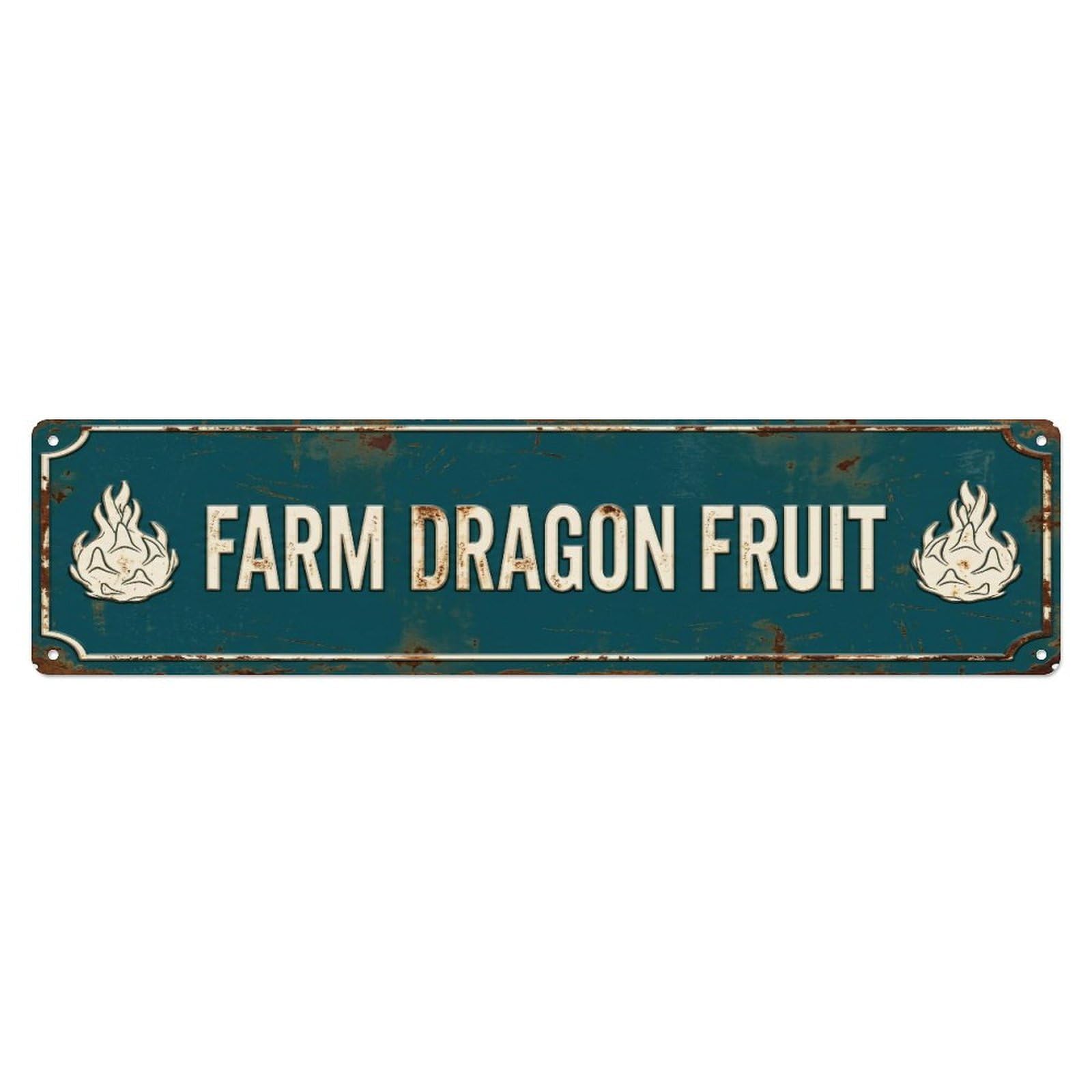 Metal Tin Sign FARM DRAGON FRUIT Vintage Fruit Rustic Farmhouse