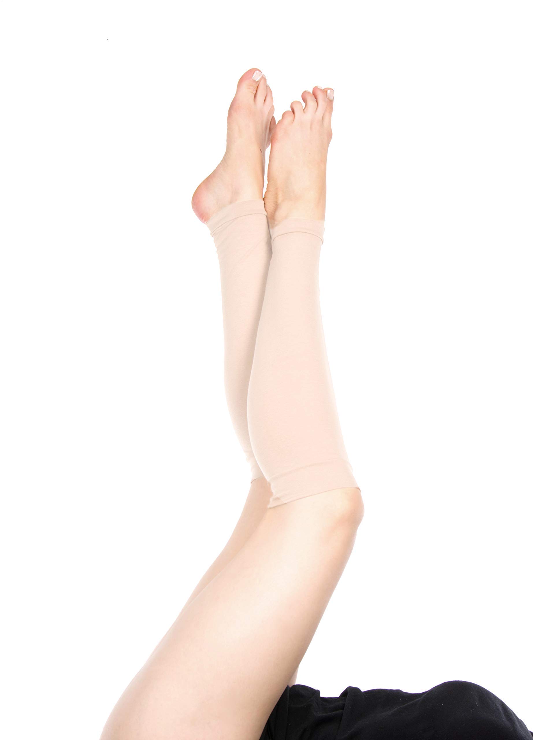 Forgotten Cotton Long Jersey Fabric Leg Warmers (Light Tan)