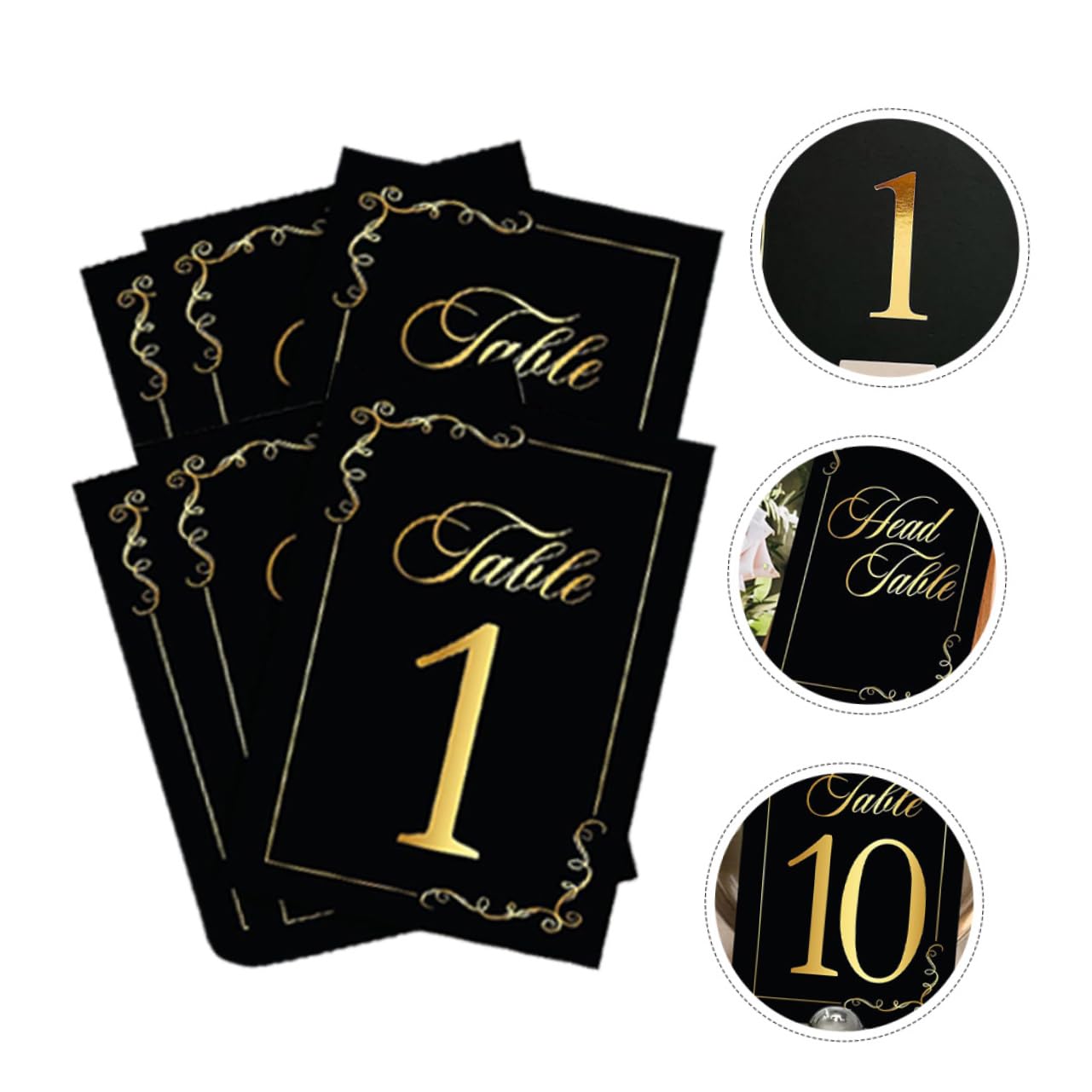 COLLBATH Gruppentischkarten Elegante Tischkarten aus Papierkarton 30 Stück Tischnummern für Hochzeit und Hauswarming Schwarz Stabil