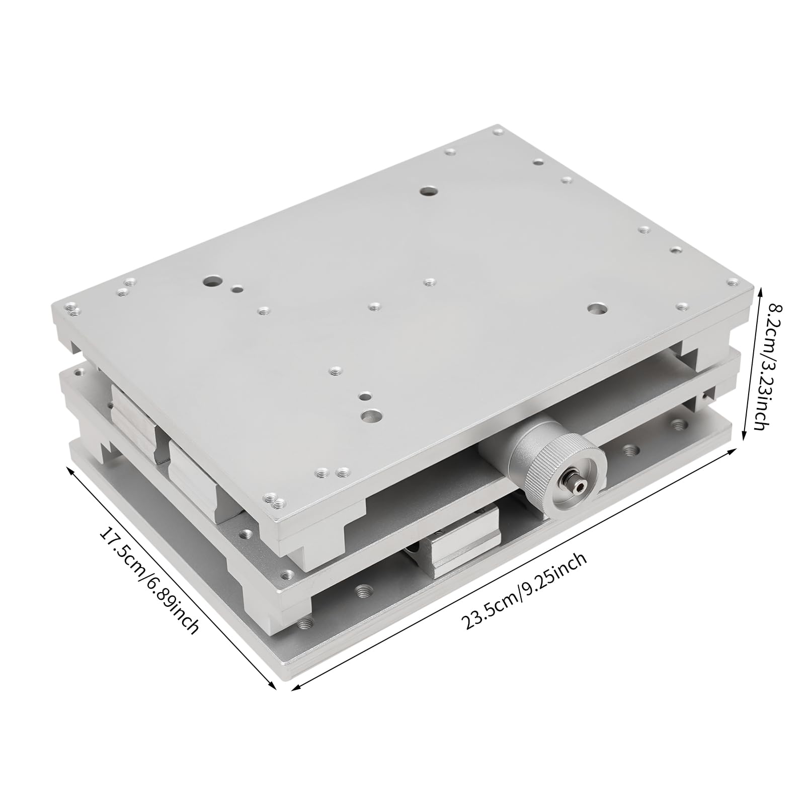 Manueller XY-2-Achsen-Lineartisch 50 * 80mm Schlaganfall M6 Threaded Hole Aluminiumlegierung Lineartisch mit Handrad XY Linear Stages für IC, U-Disk, MP3, Speicherkarte Positionsmarkierung