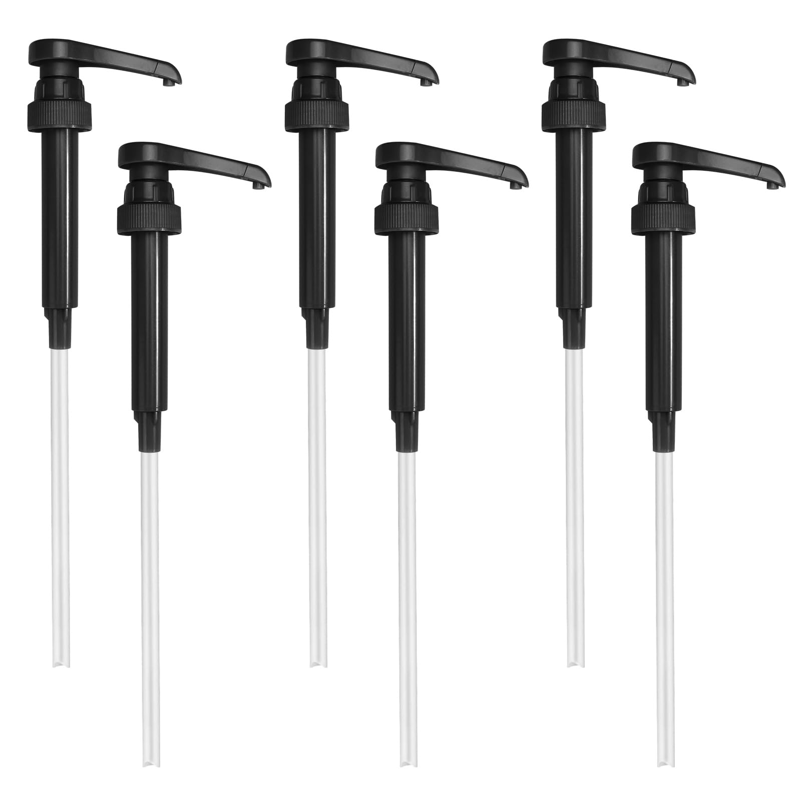 WGDVVJVCoffee Syrup Pump Black 6 Pcs Reusable Pump Bottle Dispenser Fits Most 750ml Syrup Dispenser for Home Drink House Bar Coffee