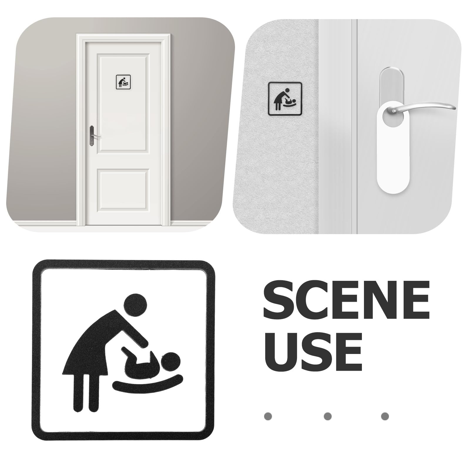 2er-Set Schilder für Wickelbereiche – Selbstklebende Etiketten für Wickeltische – Wand- und Türschilder für Toiletten, geeignet für öffentliche Einrichtungen, Hotels,