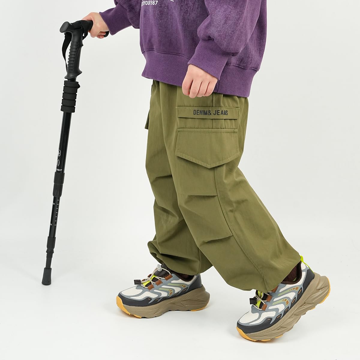 Tobfis Kids Boys Girls Arch Support Bungee Trail Running Tennis Hiking Athletic Shoes Lightweight Breathable Walking Sneakers,Brown Grey,10 M US Toddler