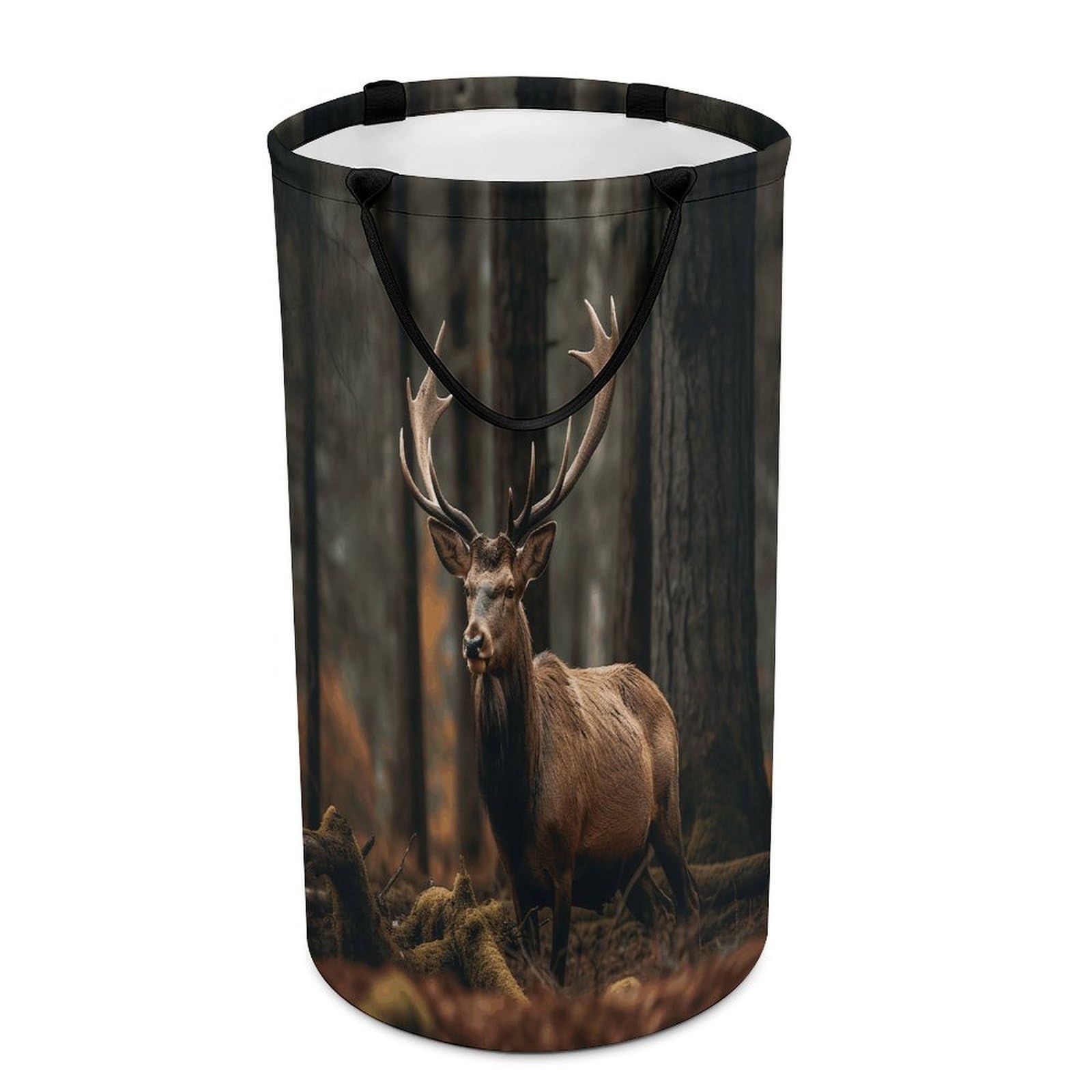 Elk in The Grove Laundry Hamper Large Collapsible Laundry Basket with Handles Waterproof Clothes Hamper Portable Dirty Clothes Basket for Bedroom Laundry Room Closet Bathroom
