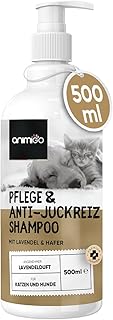 animigo Dog Shampoo - 500 ml Care & Anti-Itching Shampoo - Balanced pH Value - Against Itching, Mites, Fleas - Cat Shampoo - All Cats & Dog Breeds - Skin-Friendly & Natural Ingredients product image