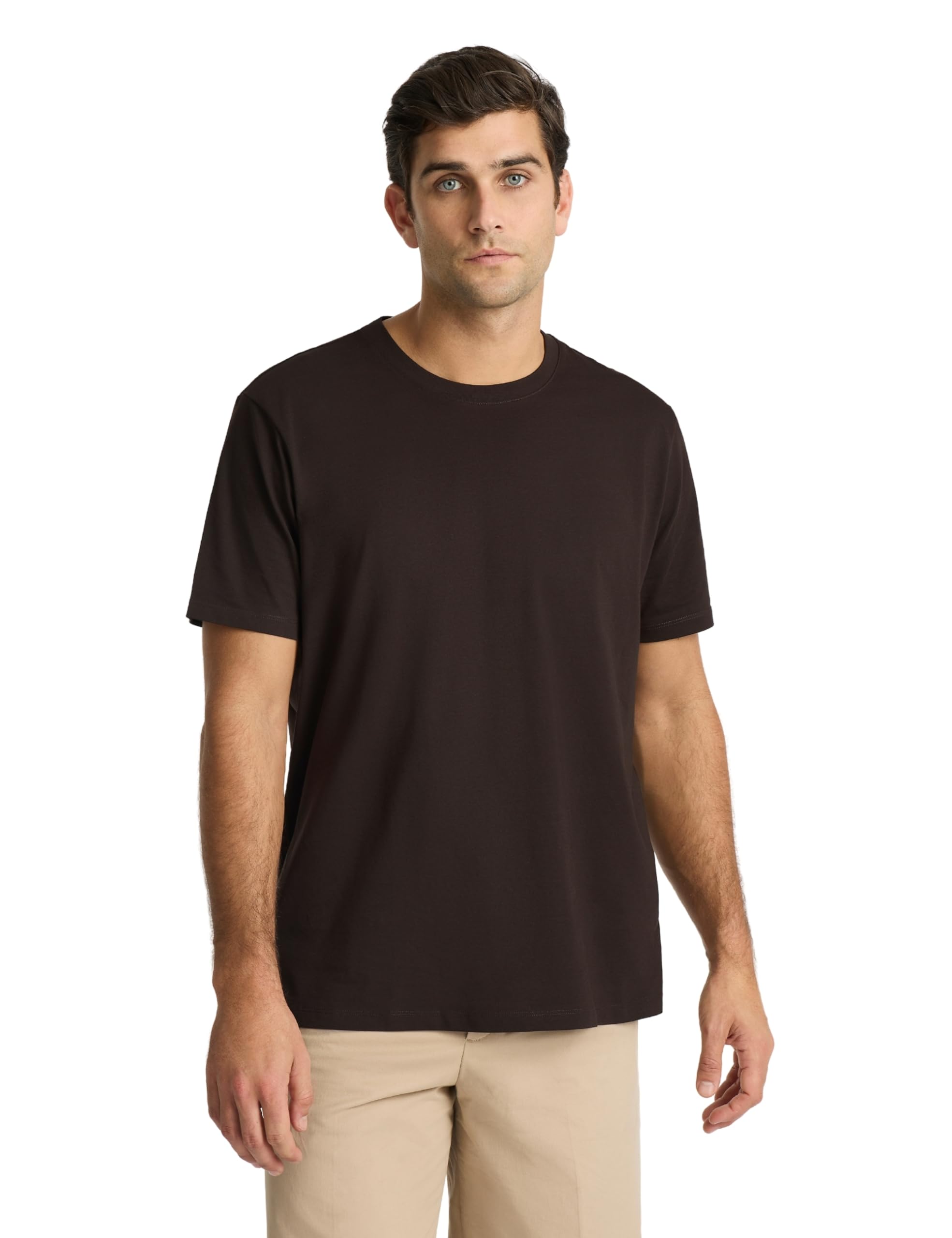 Mens Supima Mercerised Cotton T-Shirt USA-Grown Cotton Luxury Finish Crew Neck Short Sleeve Structured Fit