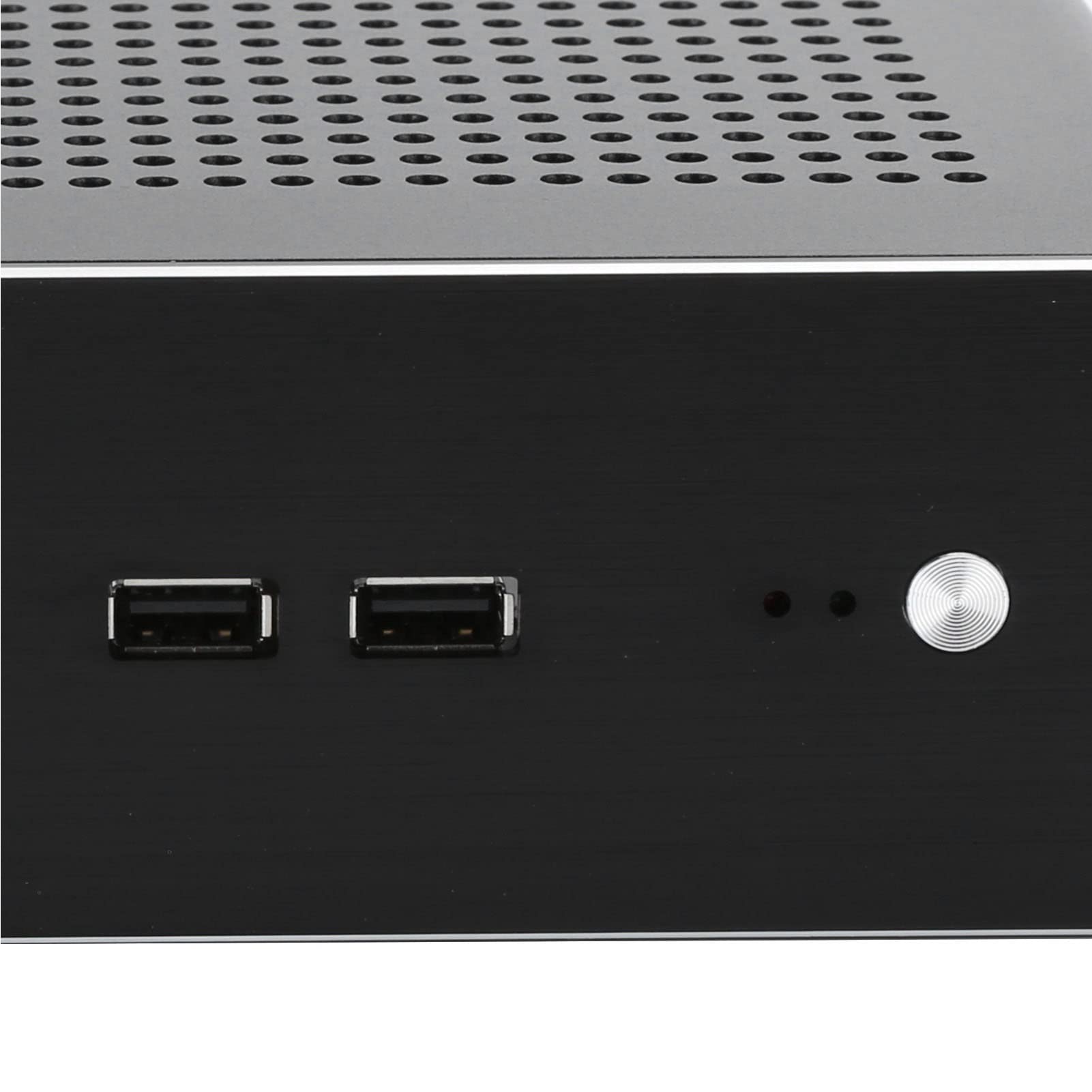 Obudowa komputera DIY z obudową HTPC, w pełni aluminiowy zasilacz DC-ATX do komputera stacjonarnego (czarny i USB2.0)