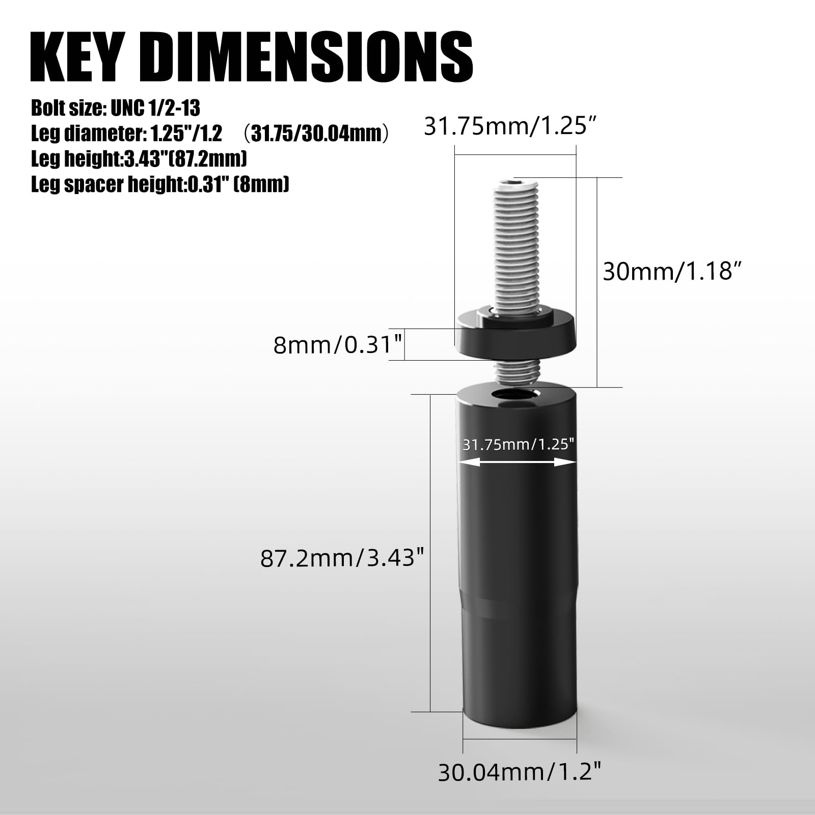 NICECNC Lenkerverlängerungsbeine, Aluminium, Compatible with Harley Softail CVO Deluxe FLSTNSE 2014–2015, Low Rider ST FXLRST 117 2022–2024, Siehe Zubehör, Schwarz