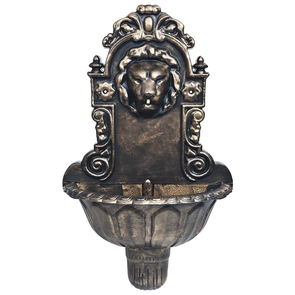 vidaXL Wandbrunnen mit Wasserpumpe Löwenkopf Design Zimmerbrunnen Wasserspiel Dekobrunnen Springbrunnen Wasserfall Zierbrunnen Brunnen Bronze