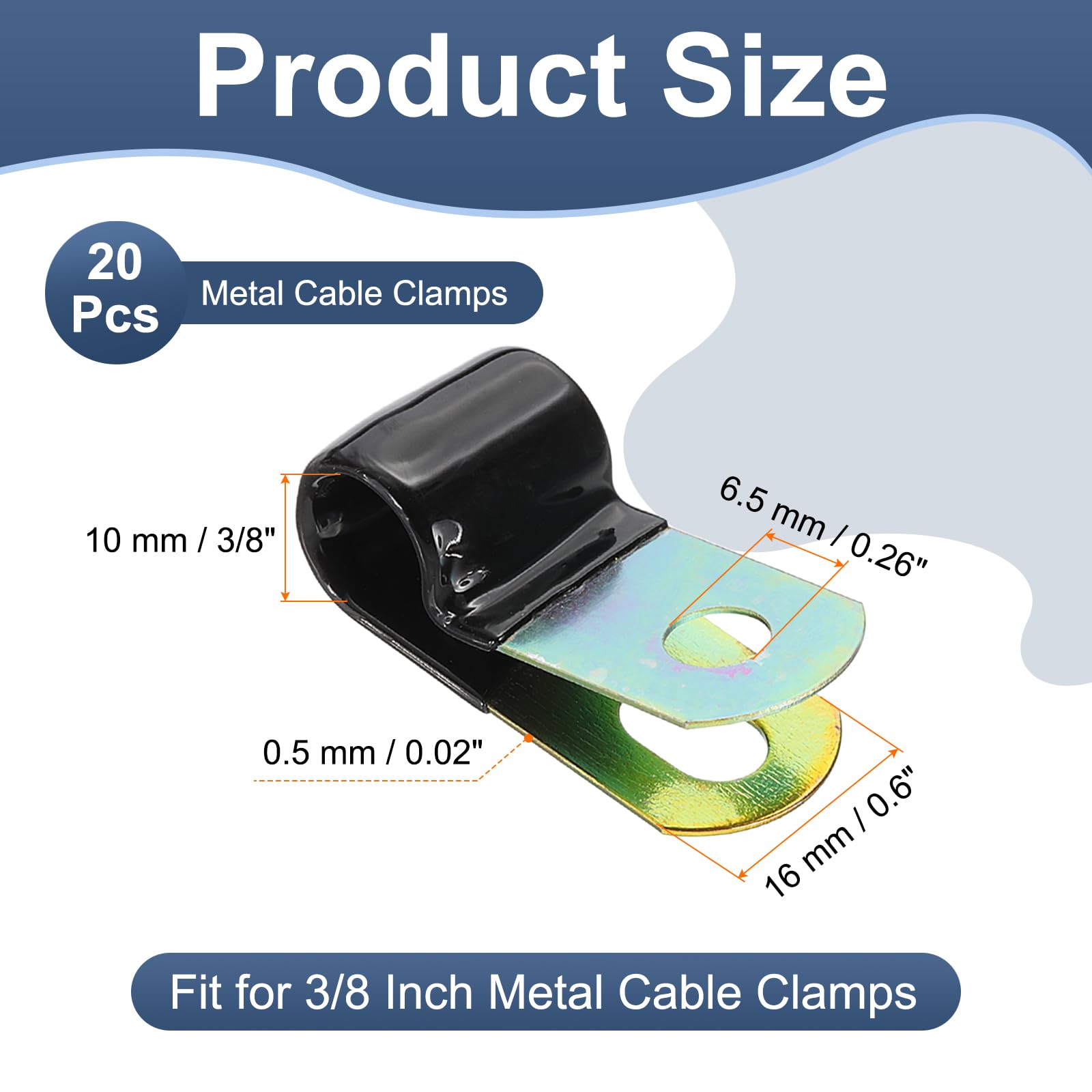 PATIKIL 3/8 Inch Vinyl Coated Cable Clamps - Image 2
