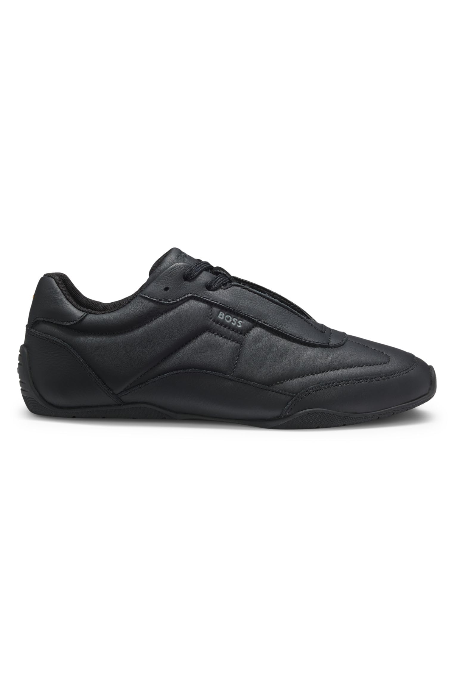 BOSS Hommes Jaylen Lowp Baskets en Cuir avec détail Logo